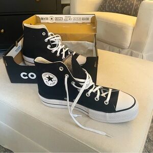 black platform Converse